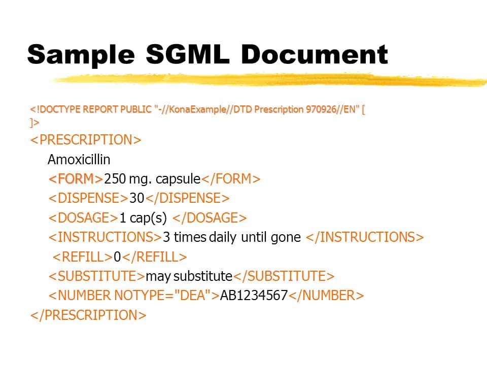 Sample SGML document