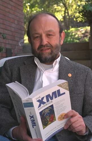 Charles Goldfarb with an XML handbook